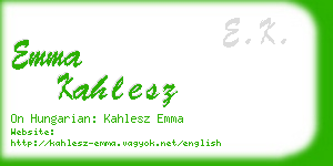 emma kahlesz business card